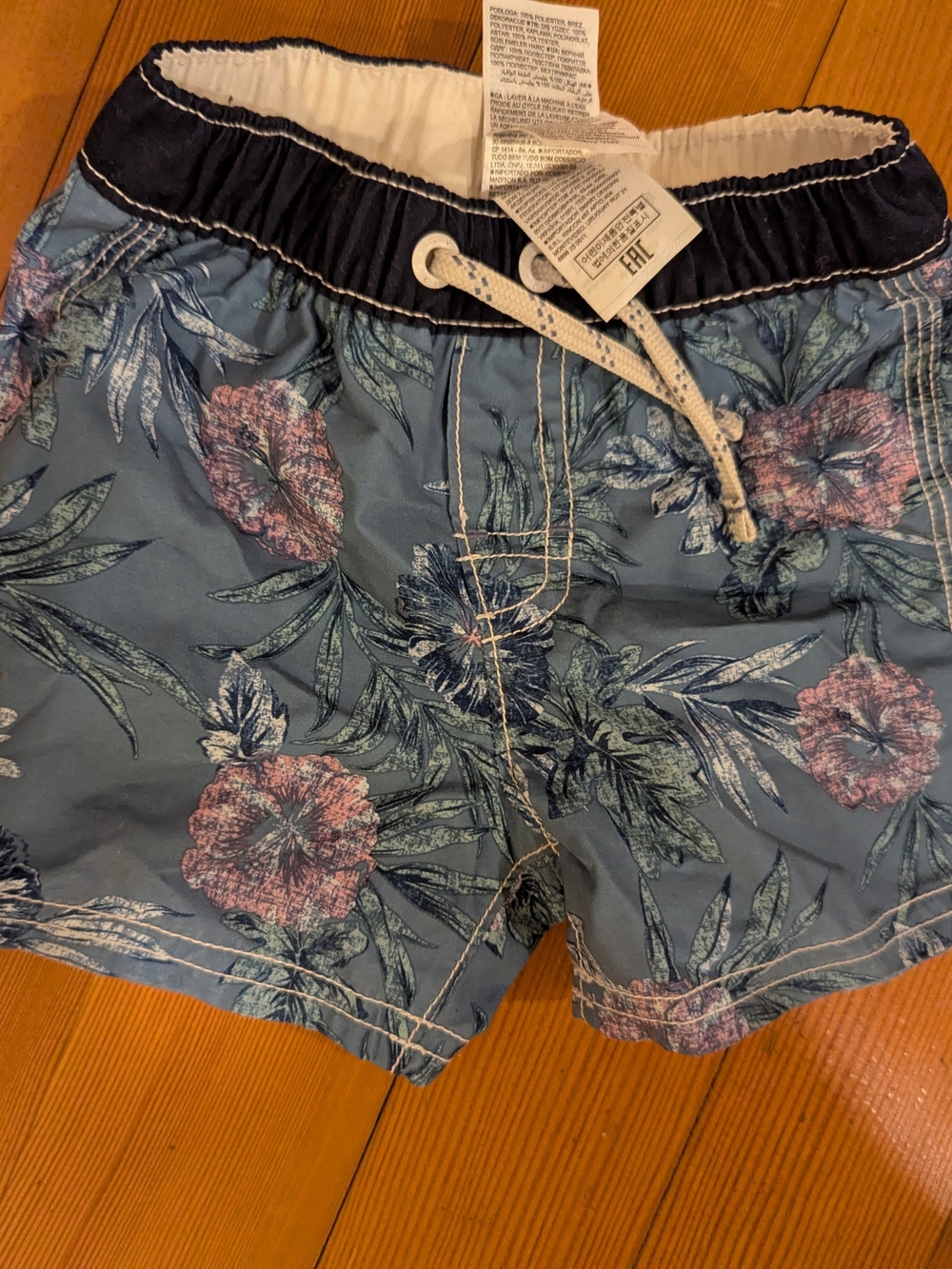 Baby Gap Surfing Society Floral Swim Trunks 12-18 months Blue